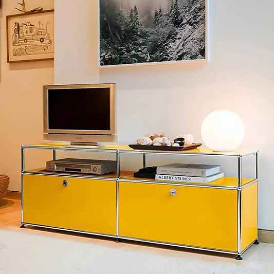 Minimalist 2-Door Combination Media Console for Living Room