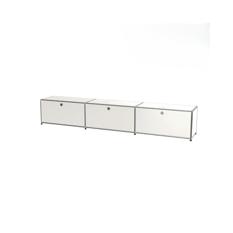 Cream Style Modular Stainless Steel TV Stand Open Shelf Hallway Sideboard for Home Decor