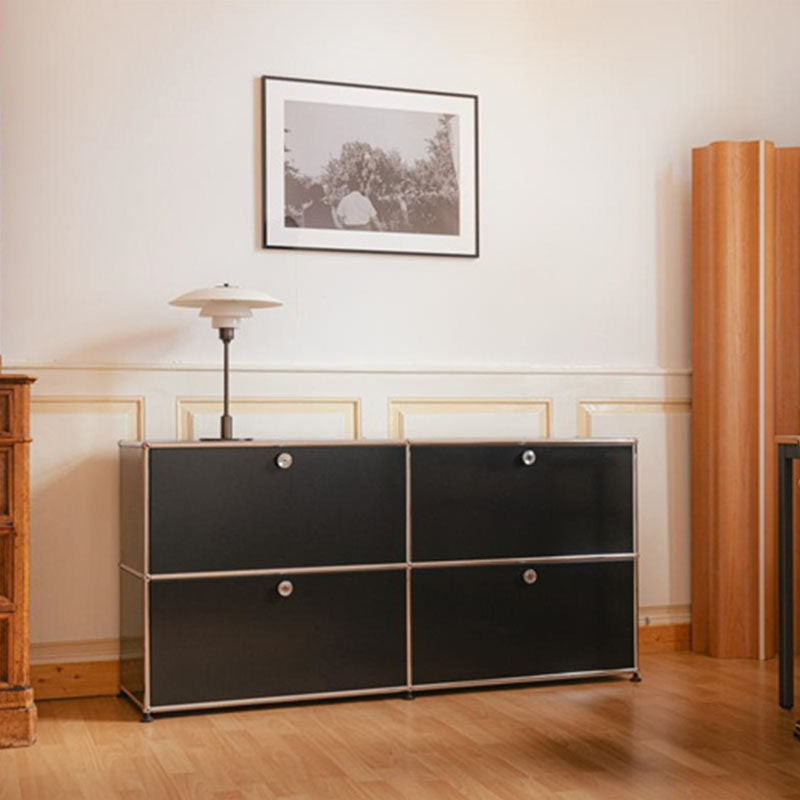 Ins Vintage 4-Door Buffet Cabinet, Stainless Steel Modular Storage Unit