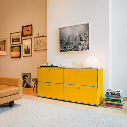 Ins Vintage 4-Door Buffet Cabinet, Stainless Steel Modular Storage Unit