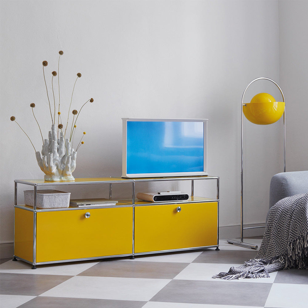 Minimalist 2-Door Combination Media Console for Living Room