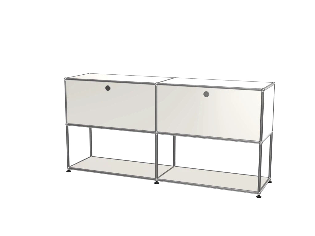 Vintage Modular Stainless Steel Sideboard Lockable Drawer TV Stand Nightstand Buffet Storage Cabinet