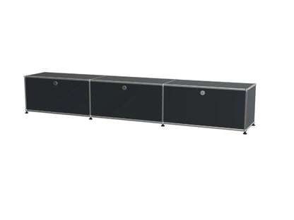 Vintage Modular Stainless Steel TV Stand with Large Storage Space