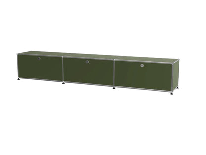 Vintage Modular Stainless Steel TV Stand with Large Storage Space