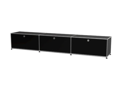 Vintage Modular Stainless Steel TV Stand with Large Storage Space