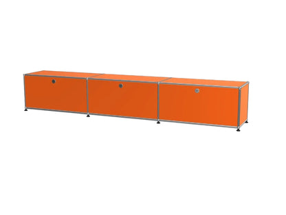 Vintage Modular Stainless Steel TV Stand with Large Storage Space