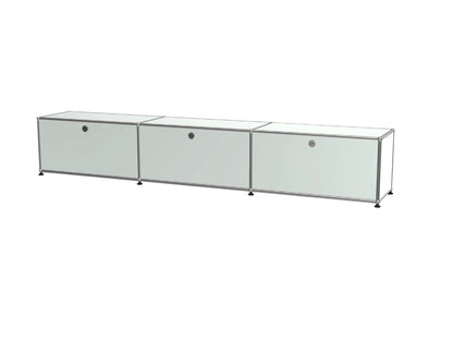 Vintage Modular Stainless Steel TV Stand with Large Storage Space