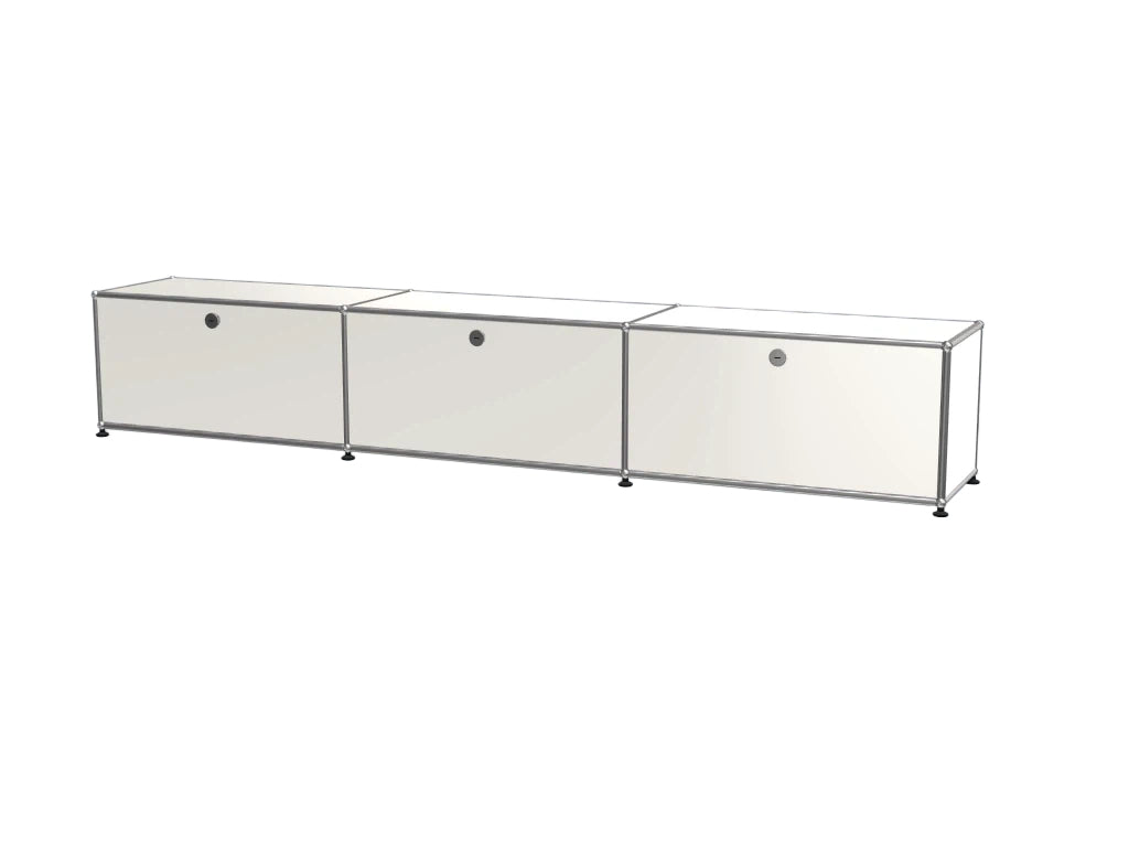 Vintage Modular Stainless Steel Sideboard Lockable Drawer TV Stand Nightstand Buffet Storage Cabinet