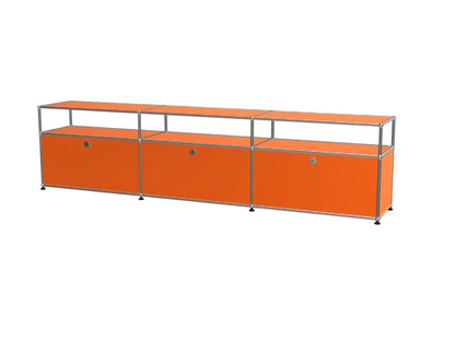 3-Door Stainless Steel Modular TV Cabinet, Open Display Home Bar Sideboard