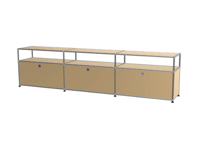 3-Door Stainless Steel Modular TV Cabinet, Open Display Home Bar Sideboard