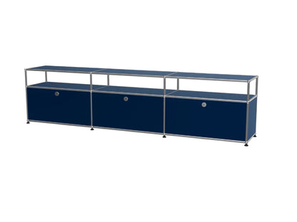 3-Door Stainless Steel Modular TV Cabinet, Open Display Home Bar Sideboard