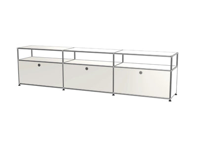 Vintage Modular Stainless Steel Sideboard Lockable Drawer TV Stand Nightstand Buffet Storage Cabinet