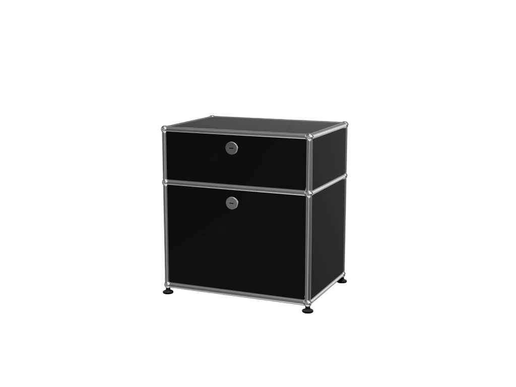 Custom Stainless Steel Modular Nightstand, Minimalist 2-Drawer Side Cabinet