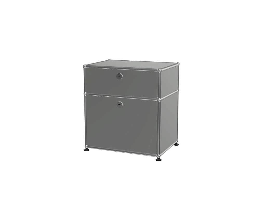 Custom Stainless Steel Modular Nightstand, Minimalist 2-Drawer Side Cabinet