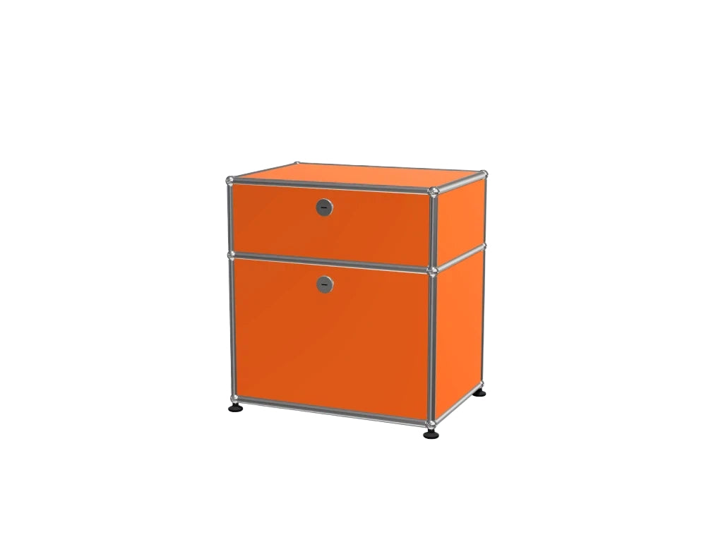 Custom Stainless Steel Modular Nightstand, Minimalist 2-Drawer Side Cabinet
