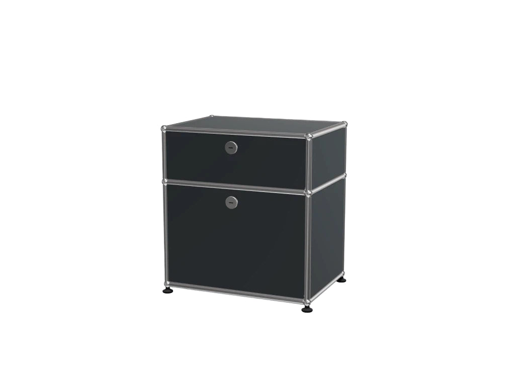 Custom Stainless Steel Modular Nightstand, Minimalist 2-Drawer Side Cabinet