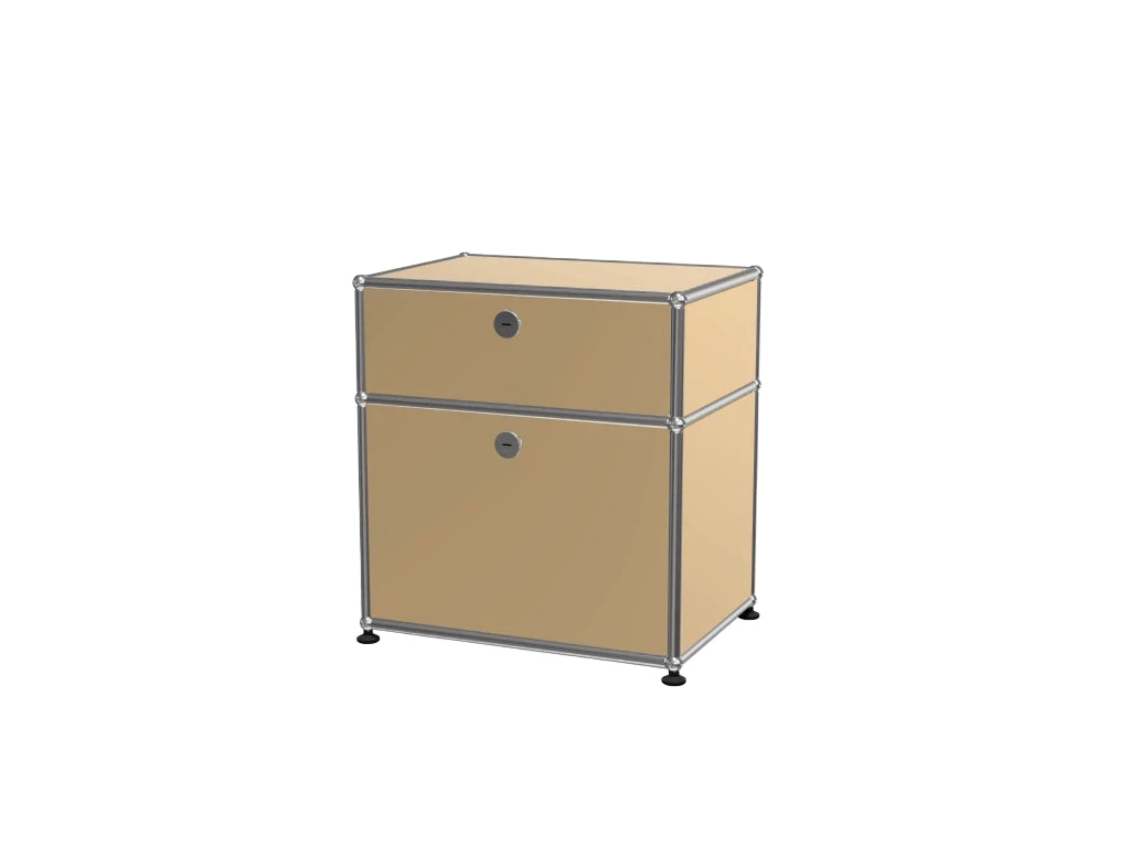 Custom Stainless Steel Modular Nightstand, Minimalist 2-Drawer Side Cabinet