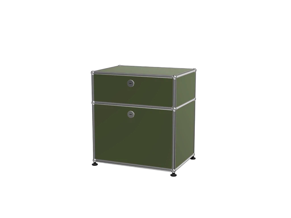 Custom Stainless Steel Modular Nightstand, Minimalist 2-Drawer Side Cabinet