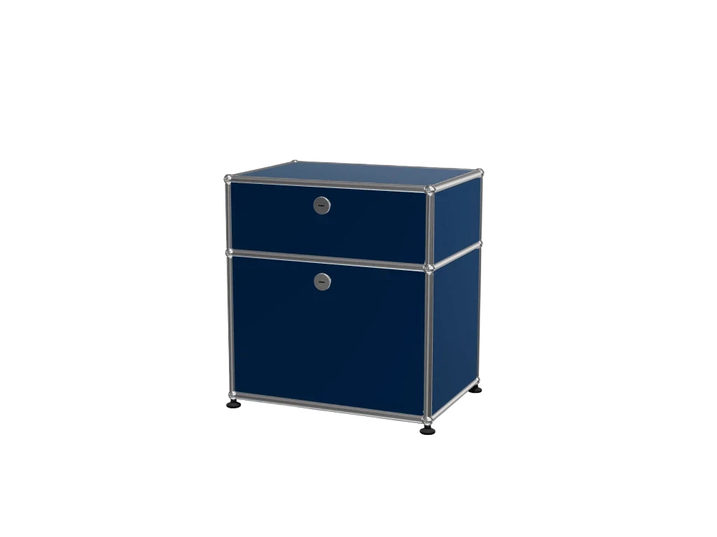 Custom Stainless Steel Modular Nightstand, Minimalist 2-Drawer Side Cabinet