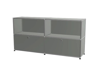 Vintage Stainless Steel Modular TV Stand & Side Storage Cabinet