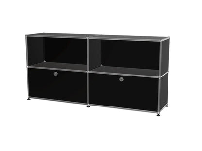 Vintage Stainless Steel Modular TV Stand & Side Storage Cabinet