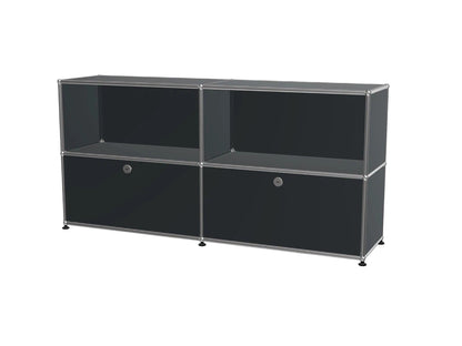 Vintage Stainless Steel Modular TV Stand & Side Storage Cabinet