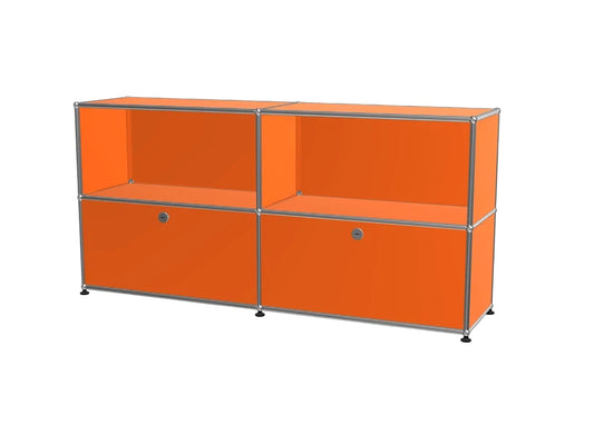 Vintage Stainless Steel Modular TV Stand & Side Storage Cabinet