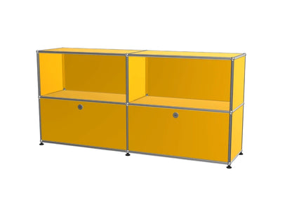 Vintage Stainless Steel Modular TV Stand & Side Storage Cabinet