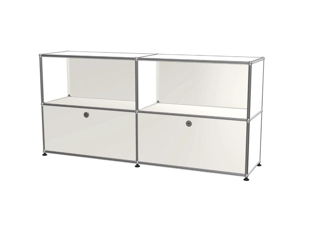 Vintage Modular Stainless Steel Sideboard Lockable Drawer TV Stand Nightstand Buffet Storage Cabinet