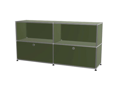 Vintage Stainless Steel Modular TV Stand & Side Storage Cabinet