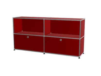 Vintage Stainless Steel Modular TV Stand & Side Storage Cabinet