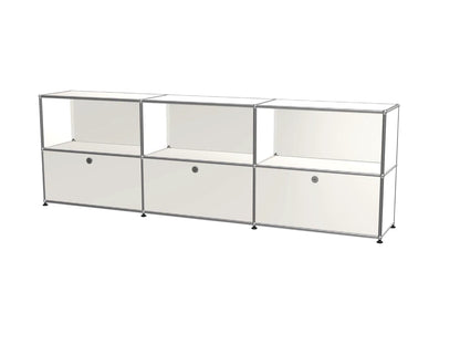 Vintage Modular Stainless Steel Sideboard Lockable Drawer TV Stand Nightstand Buffet Storage Cabinet