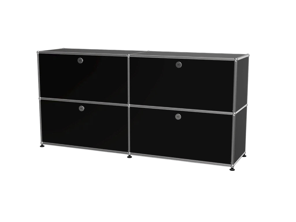 Ins Vintage 4-Door Buffet Cabinet, Stainless Steel Modular Storage Unit