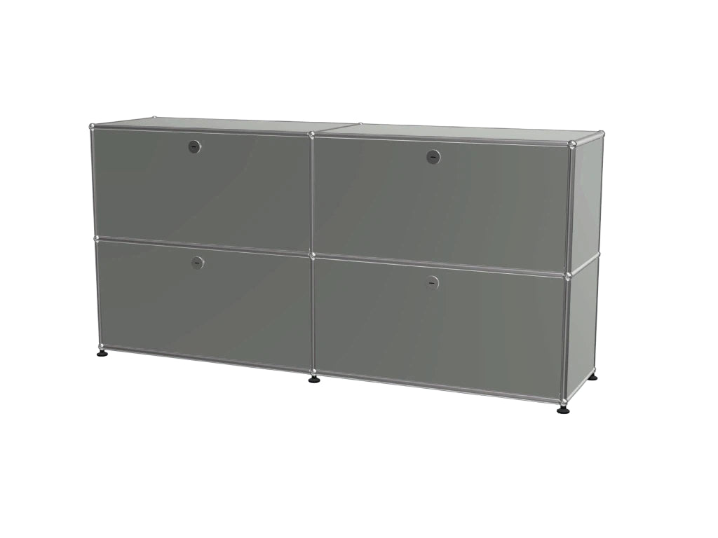 Ins Vintage 4-Door Buffet Cabinet, Stainless Steel Modular Storage Unit