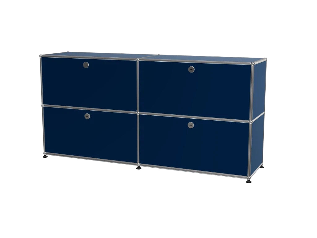 Ins Vintage 4-Door Buffet Cabinet, Stainless Steel Modular Storage Unit