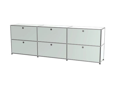 Vintage Modular Stainless Steel TV Stand with Large Storage Space