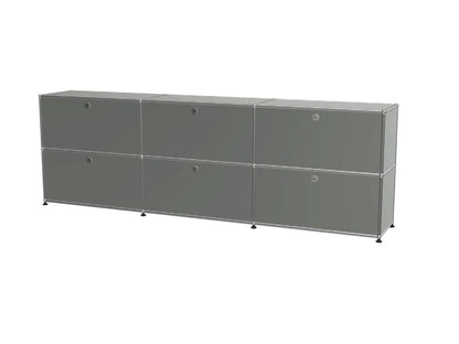 Vintage Modular Stainless Steel TV Stand with Large Storage Space