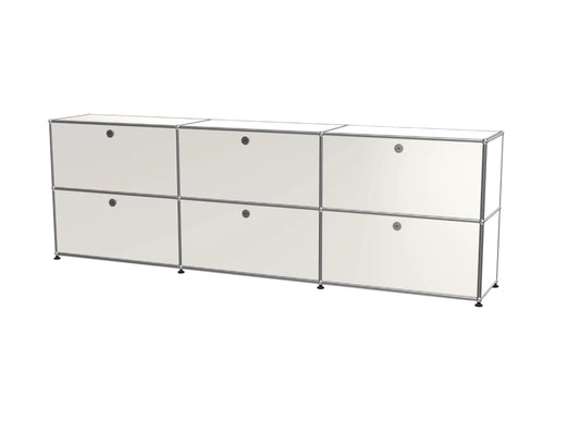 Vintage Modular Stainless Steel TV Stand with Large Storage Space