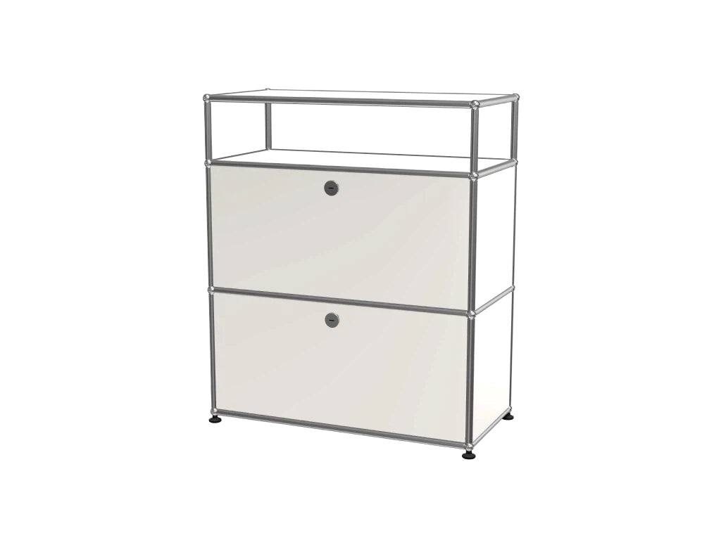 Vintage Modular Stainless Steel Sideboard Lockable Drawer TV Stand Nightstand Buffet Storage Cabinet