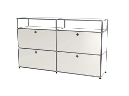 Vintage Modular Stainless Steel Sideboard Lockable Drawer TV Stand Nightstand Buffet Storage Cabinet