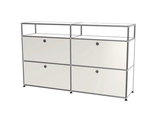 Vintage Modular Stainless Steel Sideboard Lockable Drawer TV Stand Nightstand Buffet Storage Cabinet