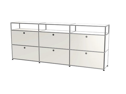 Vintage Modular Stainless Steel Sideboard Lockable Drawer TV Stand Nightstand Buffet Storage Cabinet