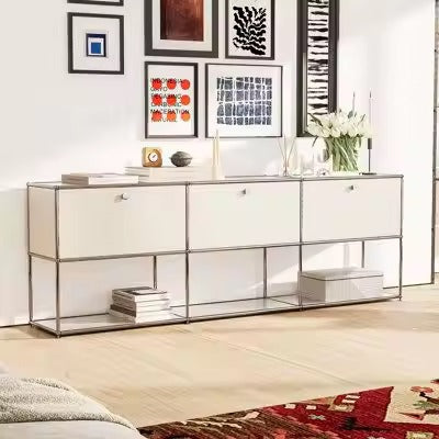 Modular Stainless Steel TV Stand, Customizable Multi-purpose Storage Cabinet