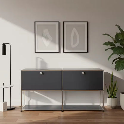 Modular Stainless Steel Sideboard, Custom Storage Cabinet for Entryway Living Room