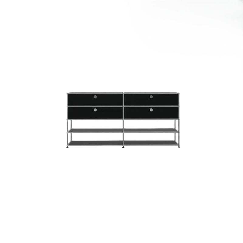 Mid-century Stainless Steel Modular Shoe Cabinet Pull-out Drawer Entryway Storage Wardrobe