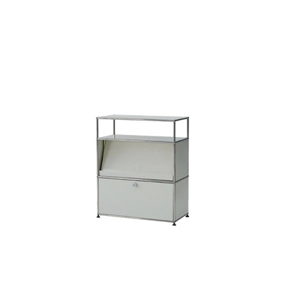 Vintage Modular Stainless Steel Sideboard Lockable Drawer TV Stand Nightstand Buffet Storage Cabinet