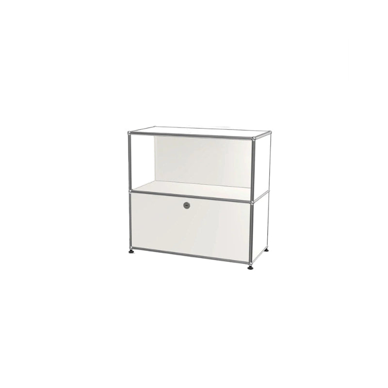 Vintage Modular Stainless Steel Sideboard Lockable Drawer TV Stand Nightstand Buffet Storage Cabinet