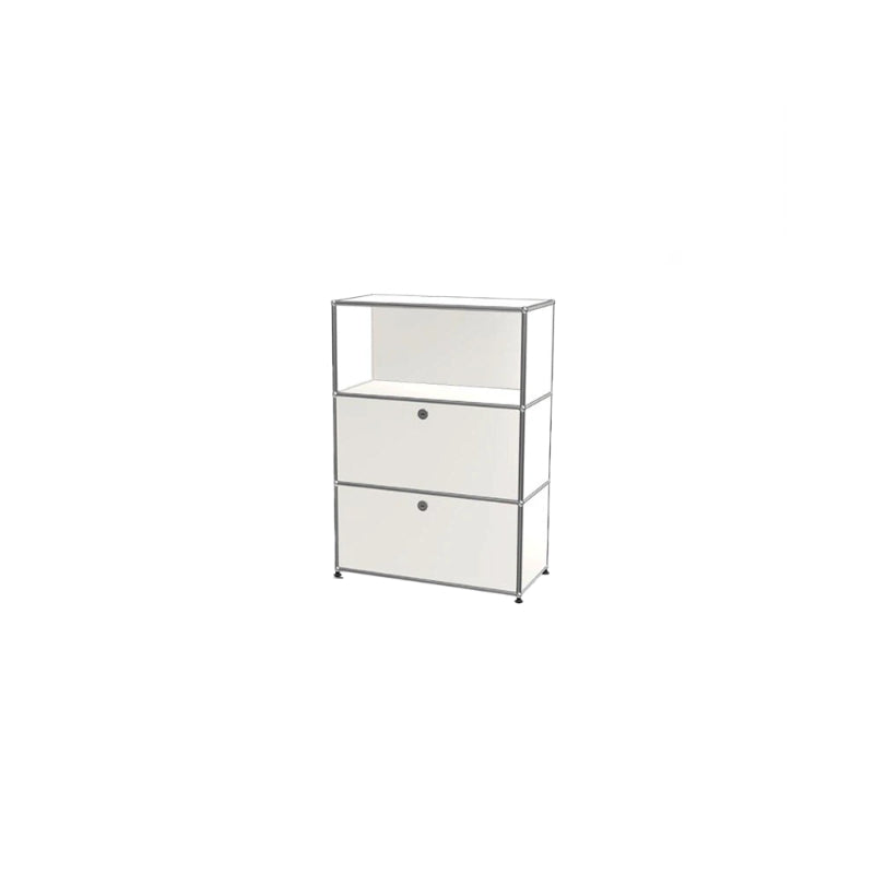 Vintage Modular Stainless Steel Sideboard Lockable Drawer TV Stand Nightstand Buffet Storage Cabinet