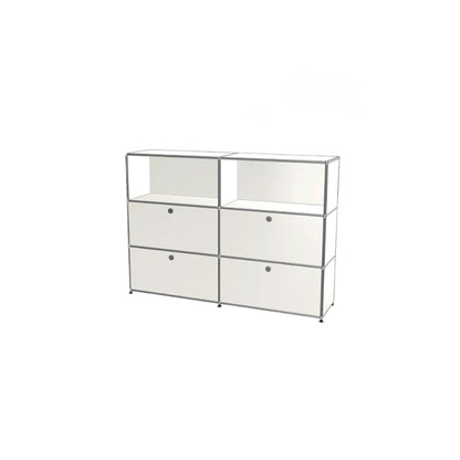 Vintage Modular Stainless Steel Sideboard Lockable Drawer TV Stand Nightstand Buffet Storage Cabinet