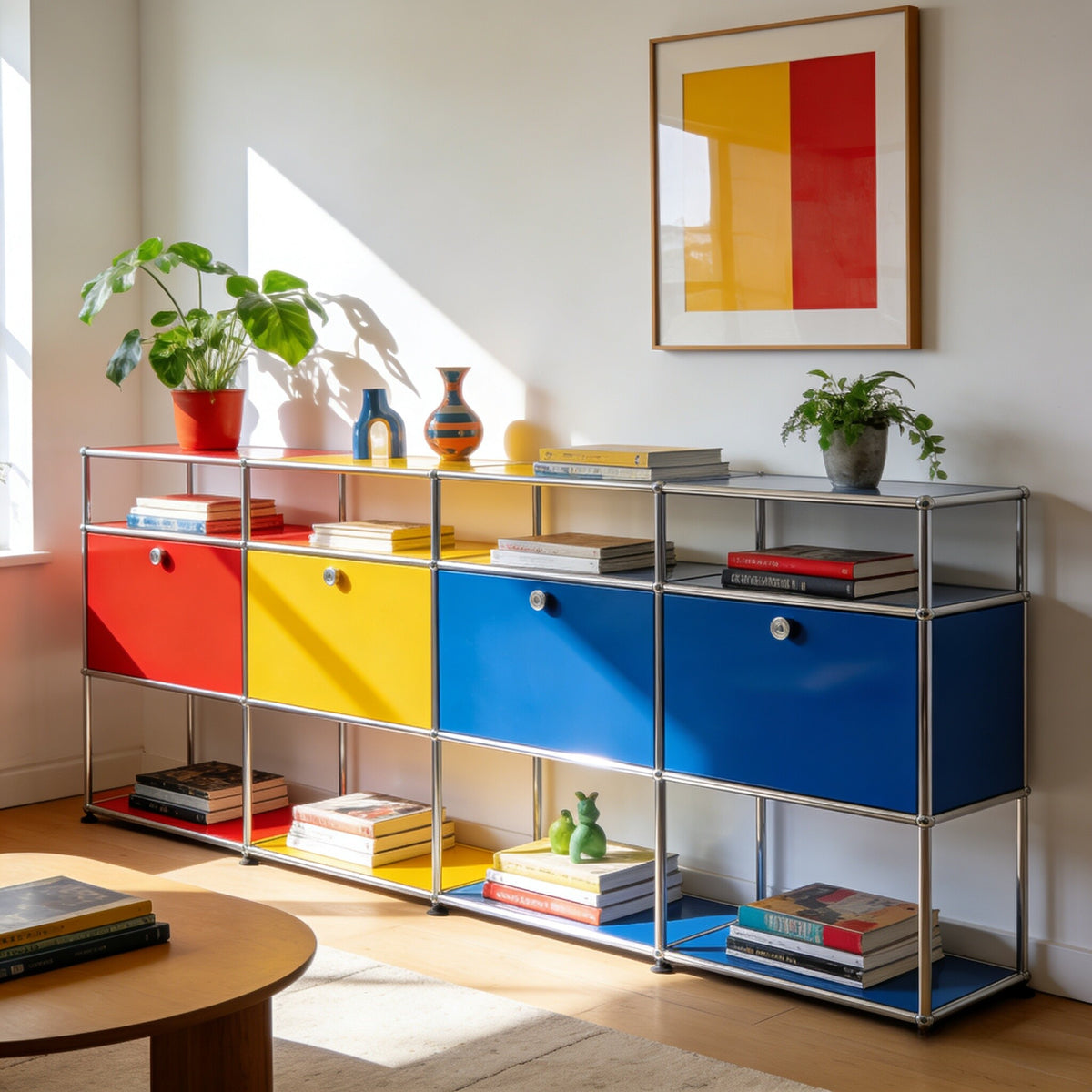 Vintage Stainless Steel Modular Sideboard, Multi-scene Storage TV Cabinet
